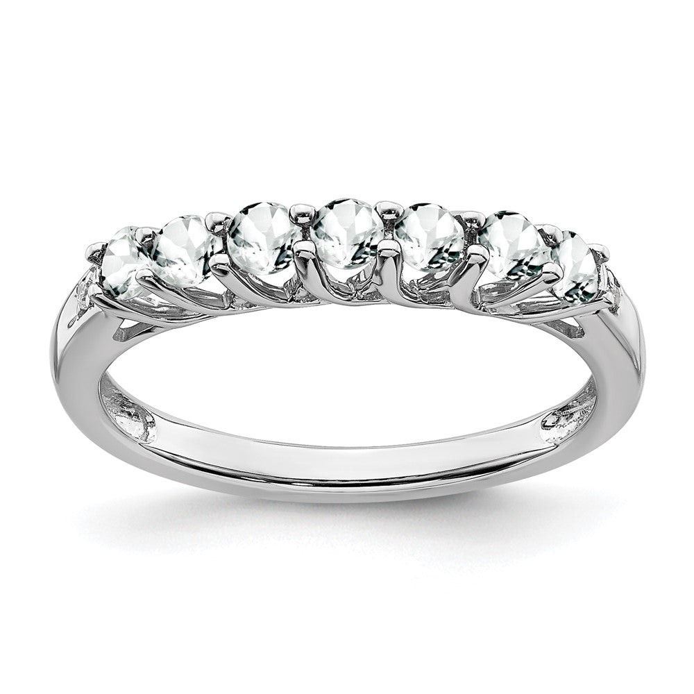 White Topaz 7-Stone Ring 14k White Gold Birthstone Karat Designs