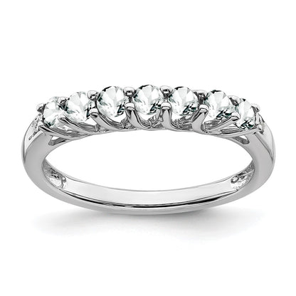 White Topaz 7-Stone Ring 14k White Gold Birthstone Karat Designs