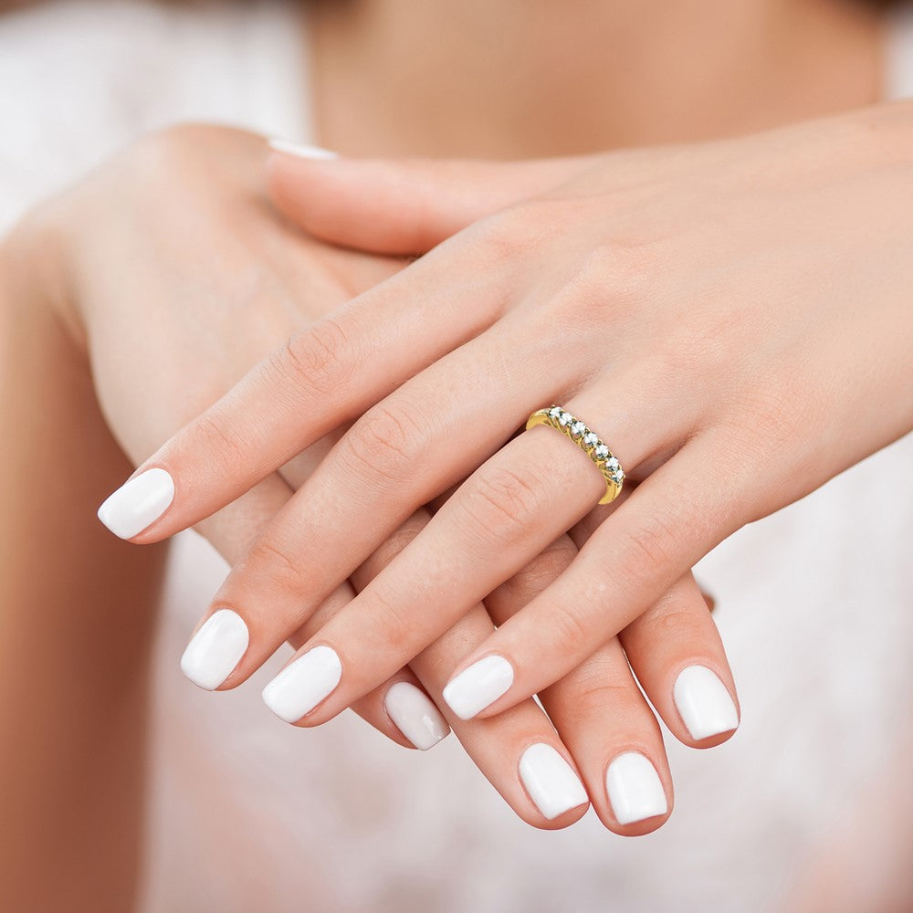White Topaz 7-Stone Ring Birthstone Karat Designs