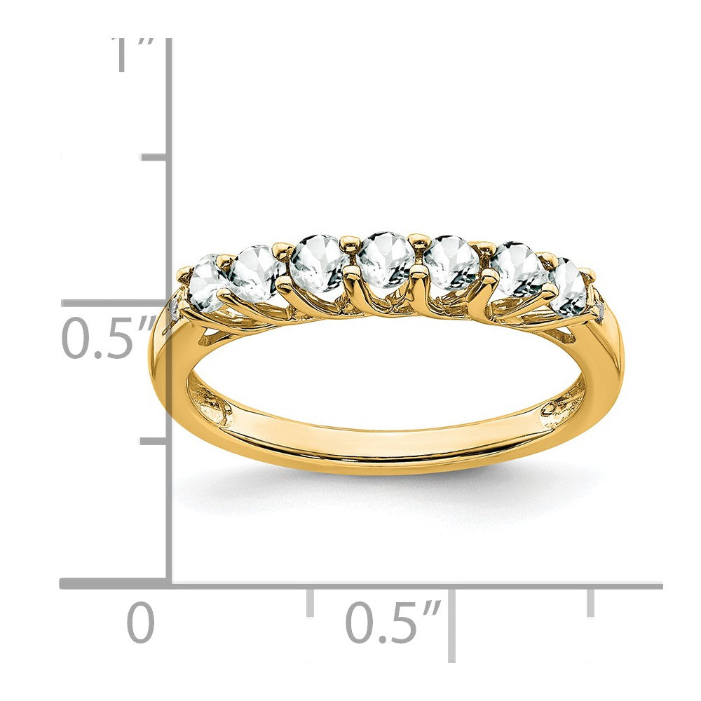 White Topaz 7-Stone Ring Birthstone Karat Designs