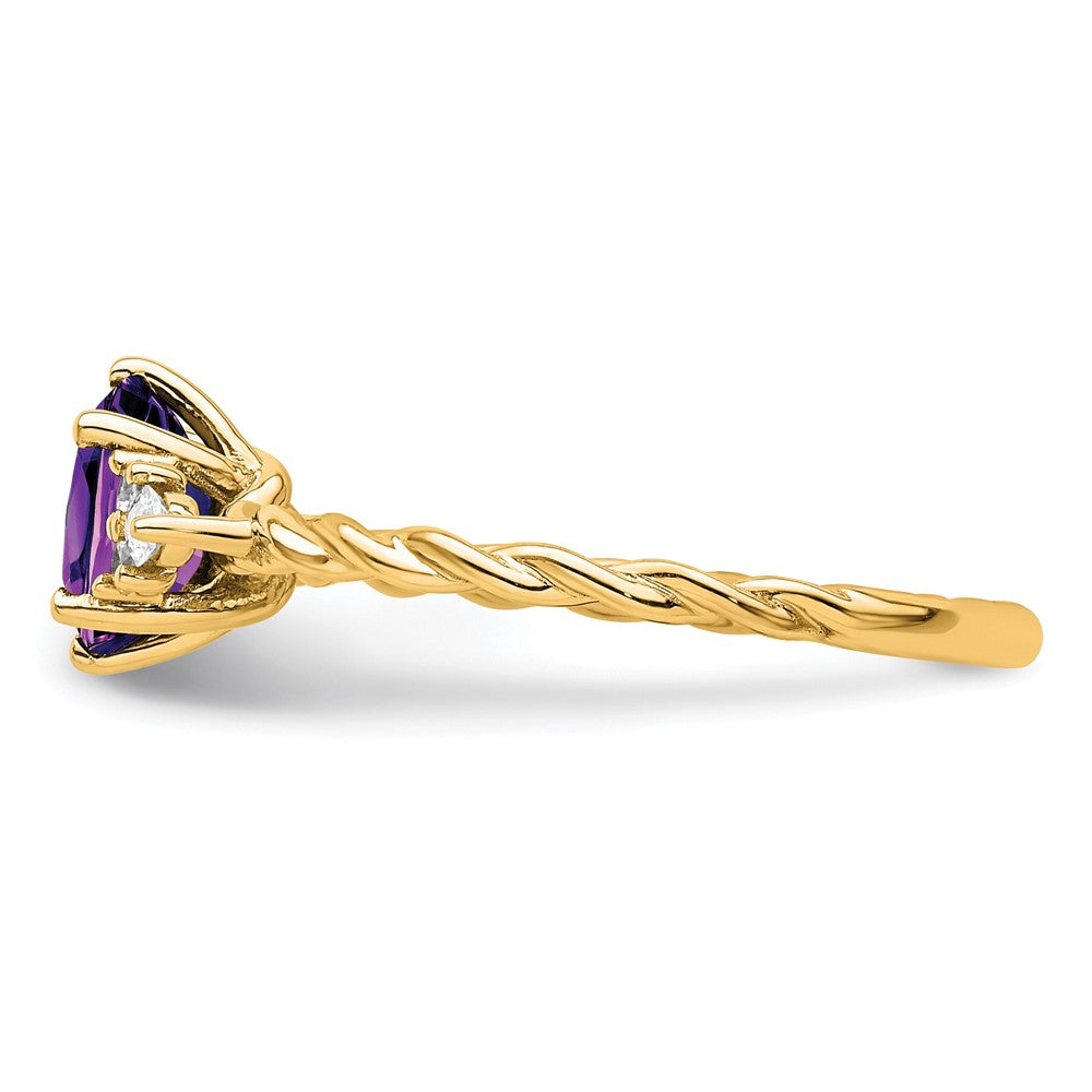 Oval Amethyst Diamond Cluster Ring Birthstone Karat Designs