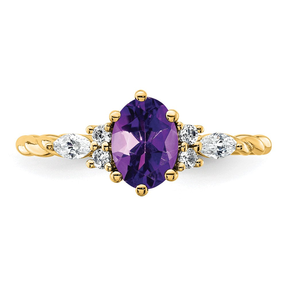 Oval Amethyst Diamond Cluster Ring Birthstone Karat Designs