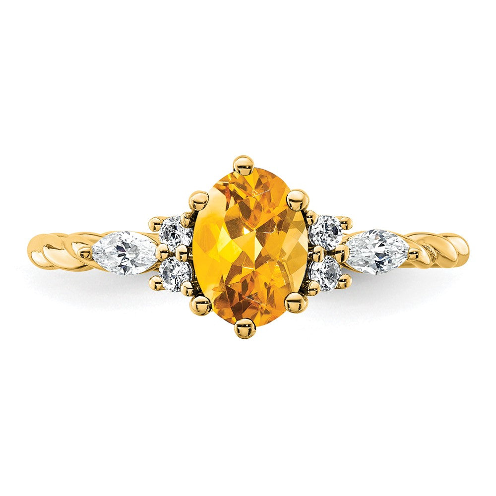 Oval Citrine Diamond Cluster Ring Birthstone Karat Designs