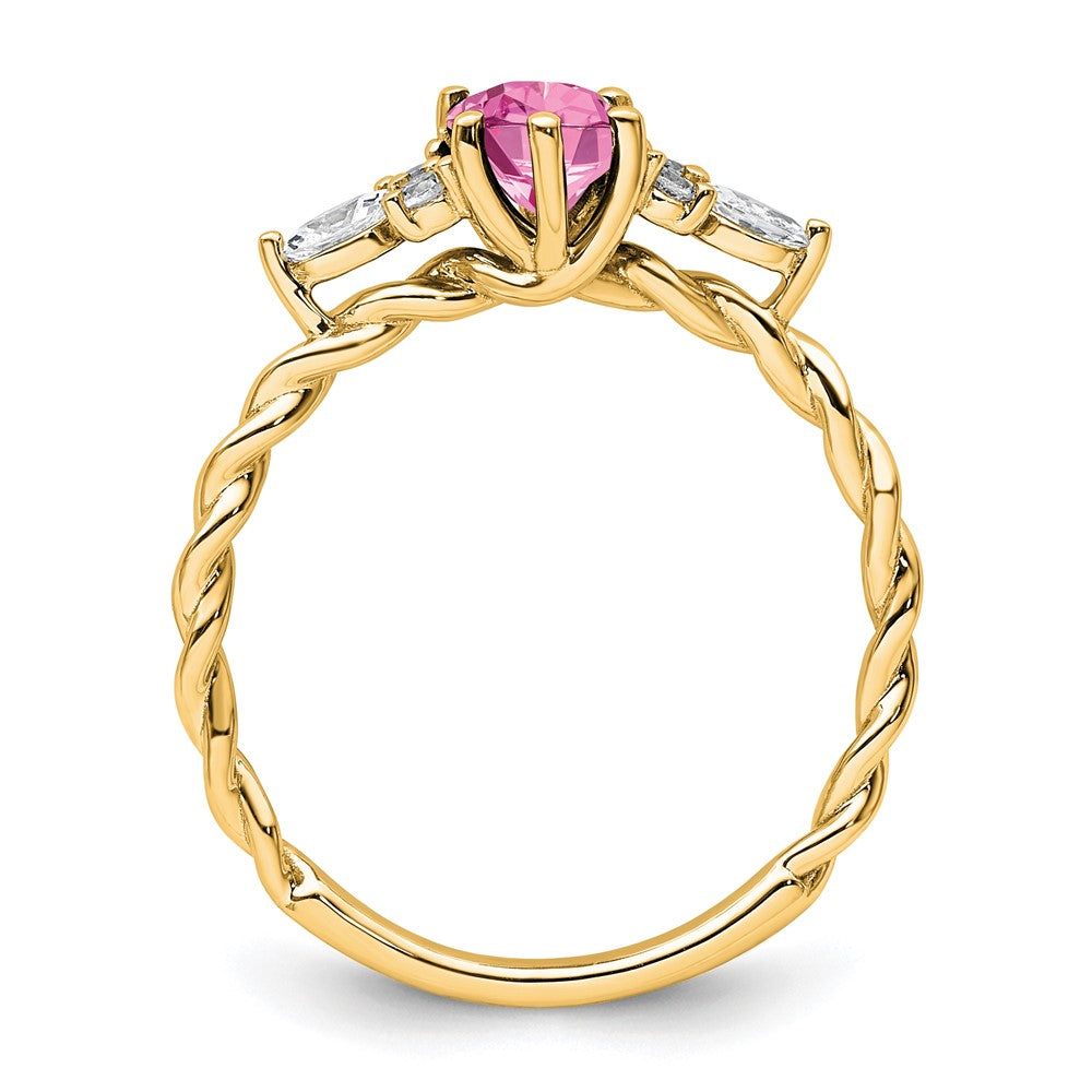 Oval Lab Created Pink Sapphire Cluster Ring Birthstone Karat Designs