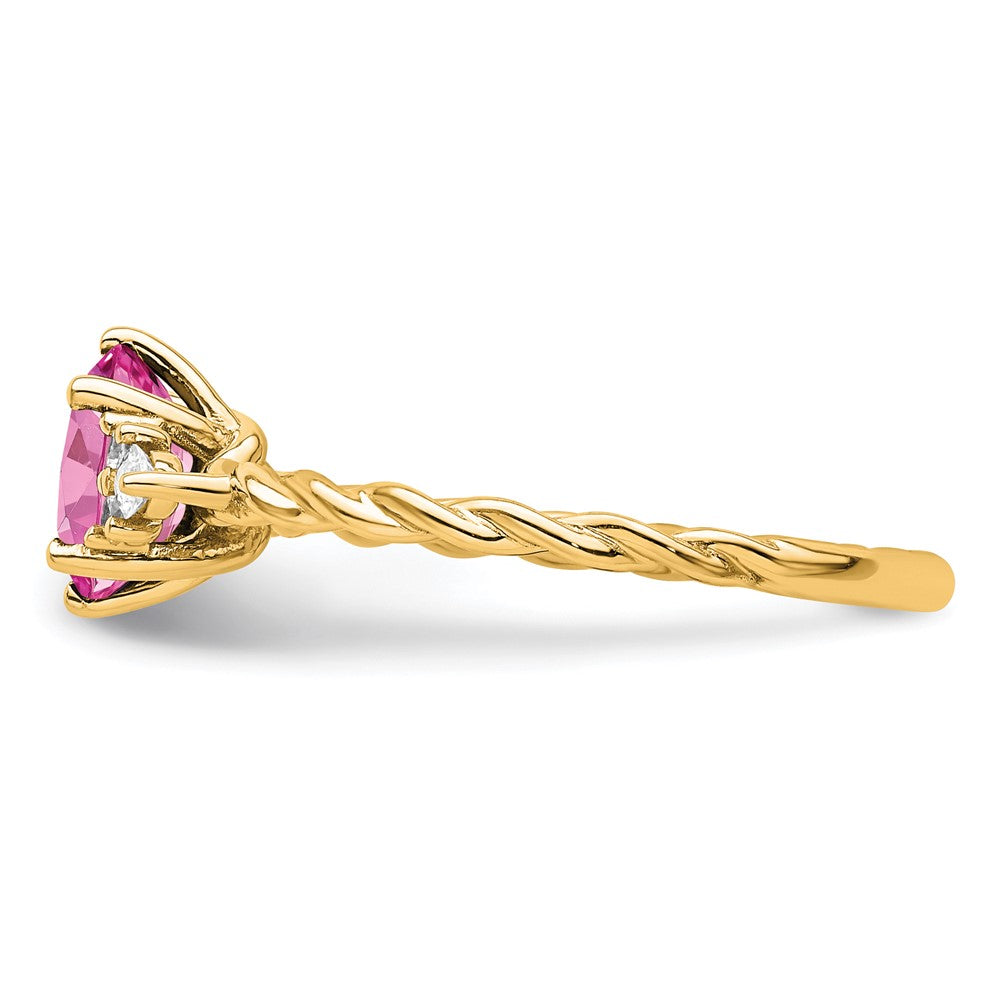 Oval Lab Created Pink Sapphire Cluster Ring Birthstone Karat Designs