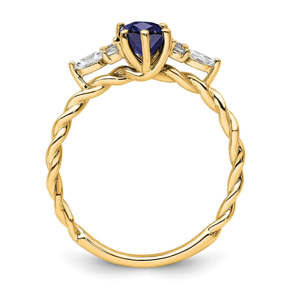 Oval Lab Created Blue Sapphire Cluster Ring Birthstone Karat Designs