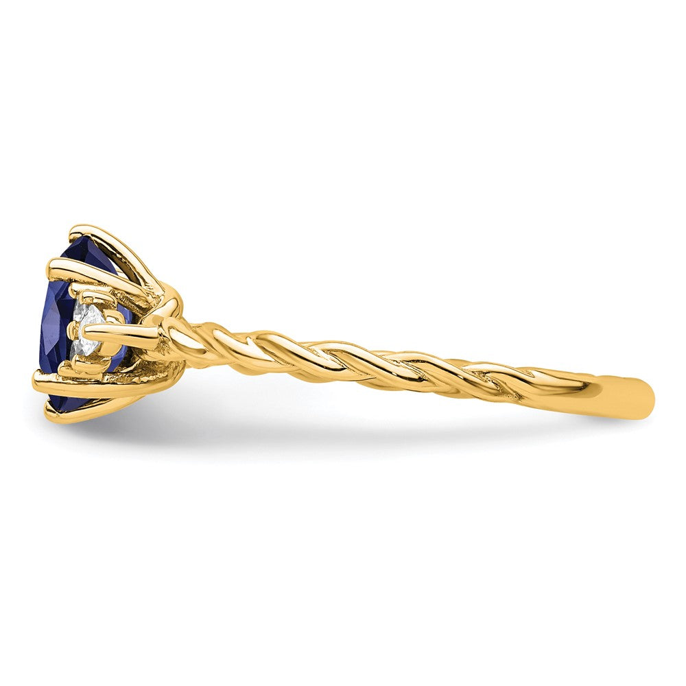 Oval Lab Created Blue Sapphire Cluster Ring Birthstone Karat Designs