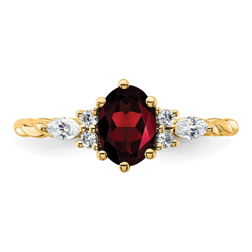 Oval Garnet Diamond Cluster Ring Birthstone Karat Designs