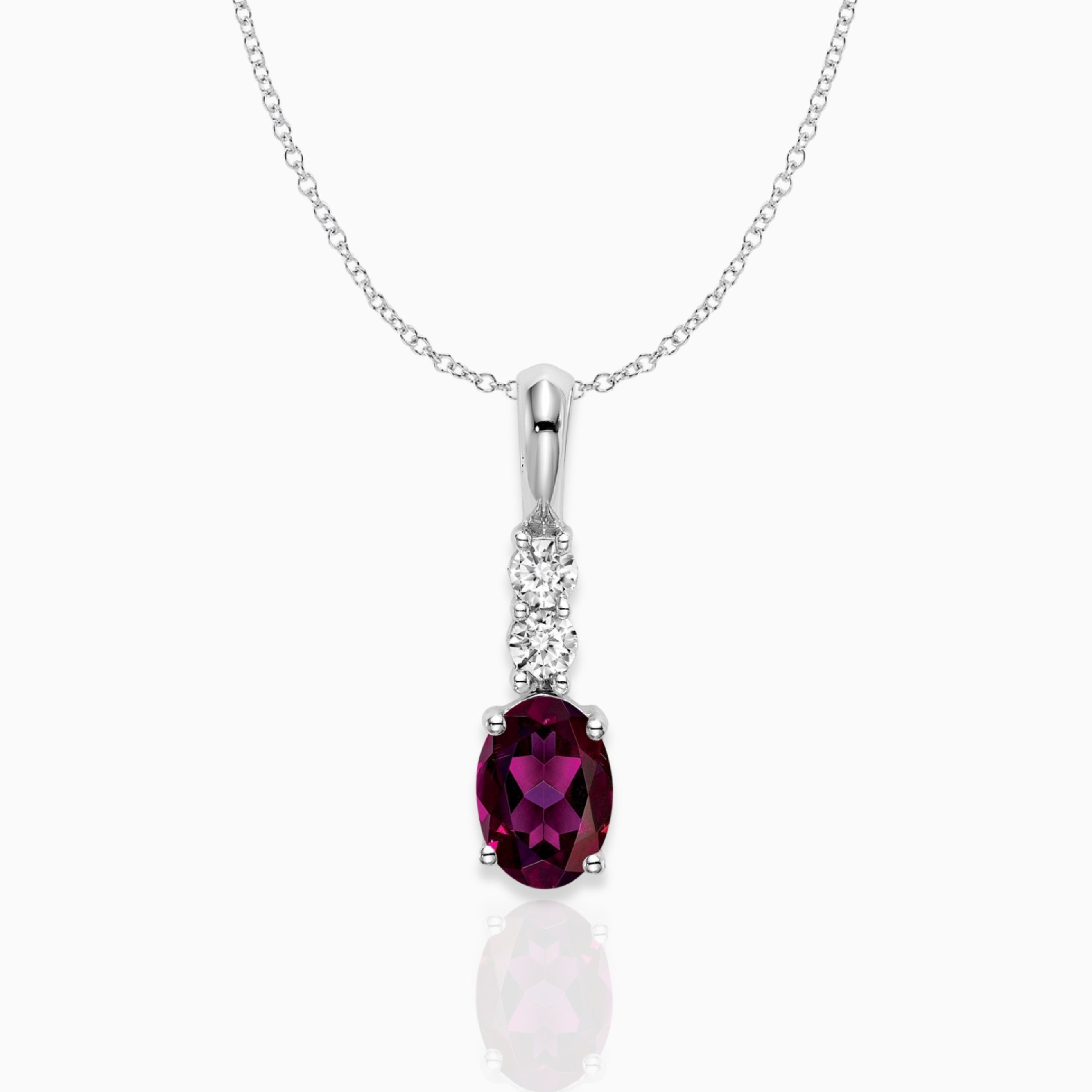 Oval Rhodolite Garnet Drop Pendant Birthstone Karat Designs