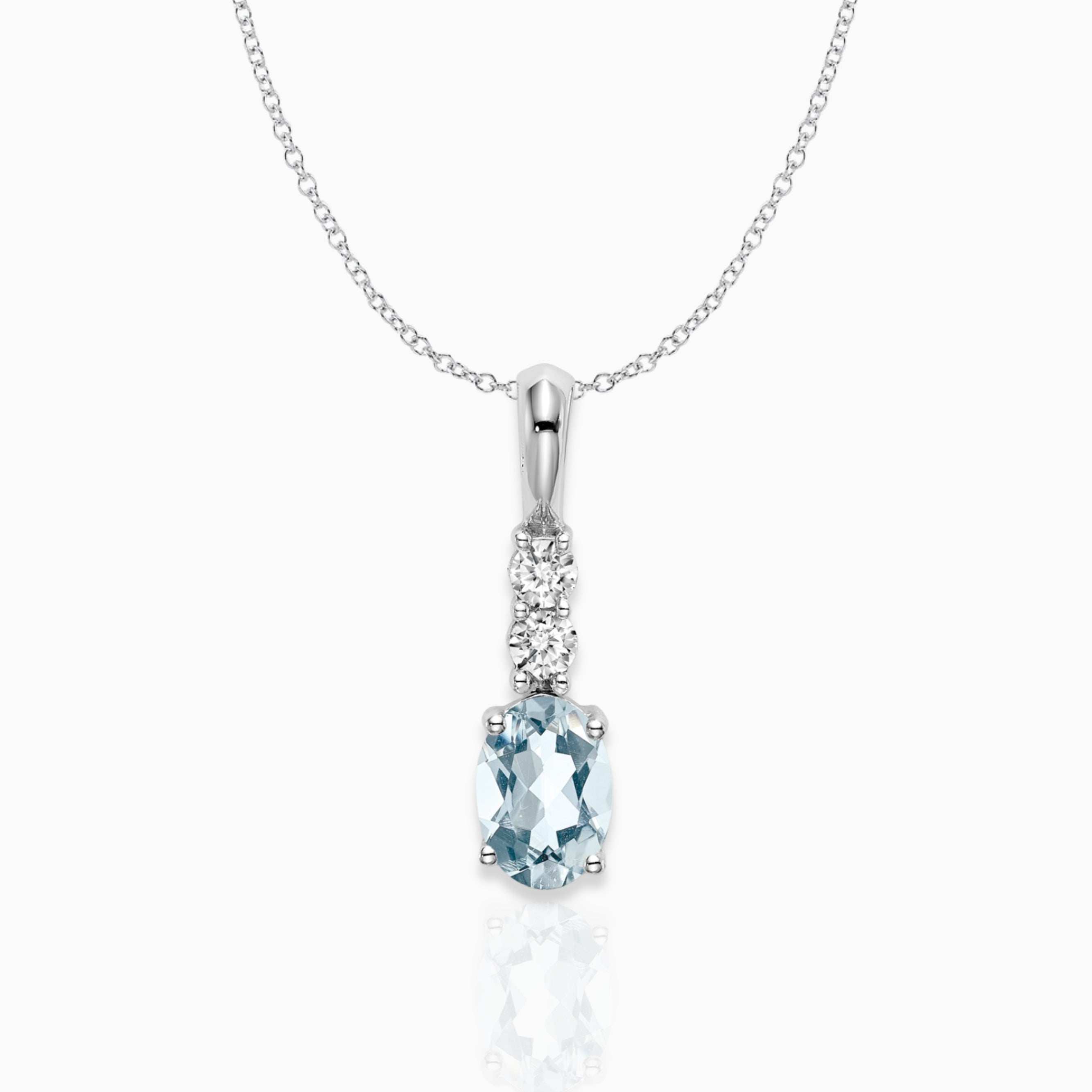 Oval Aquamarine Drop Pendant Birthstone Karat Designs