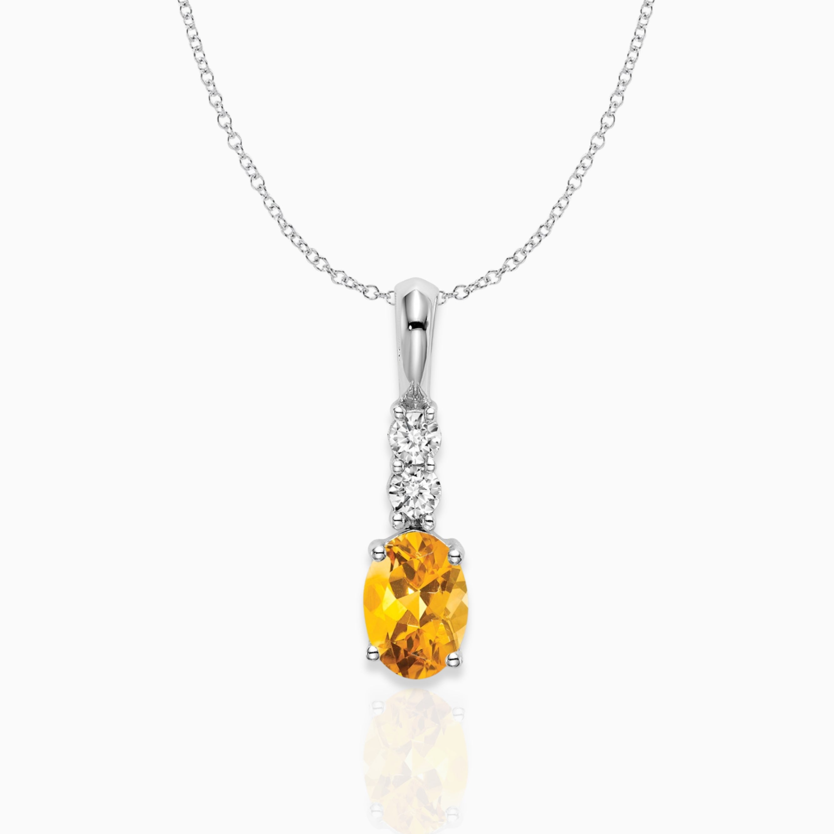 Oval Citrine Drop Pendant Birthstone Karat Designs