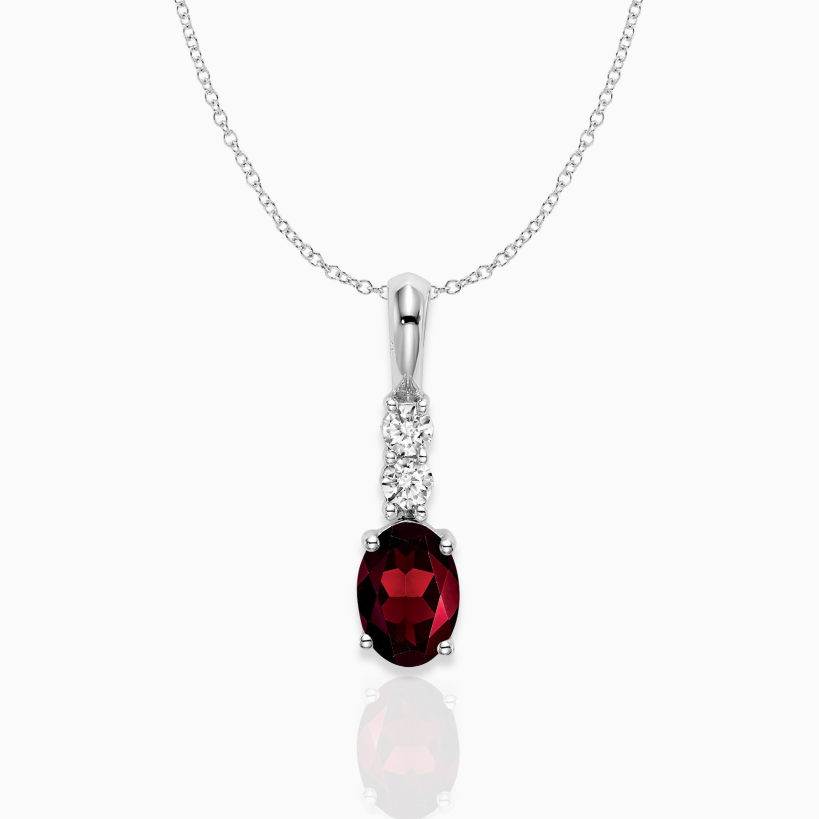 Oval Garnet Drop Pendant Birthstone Karat Designs