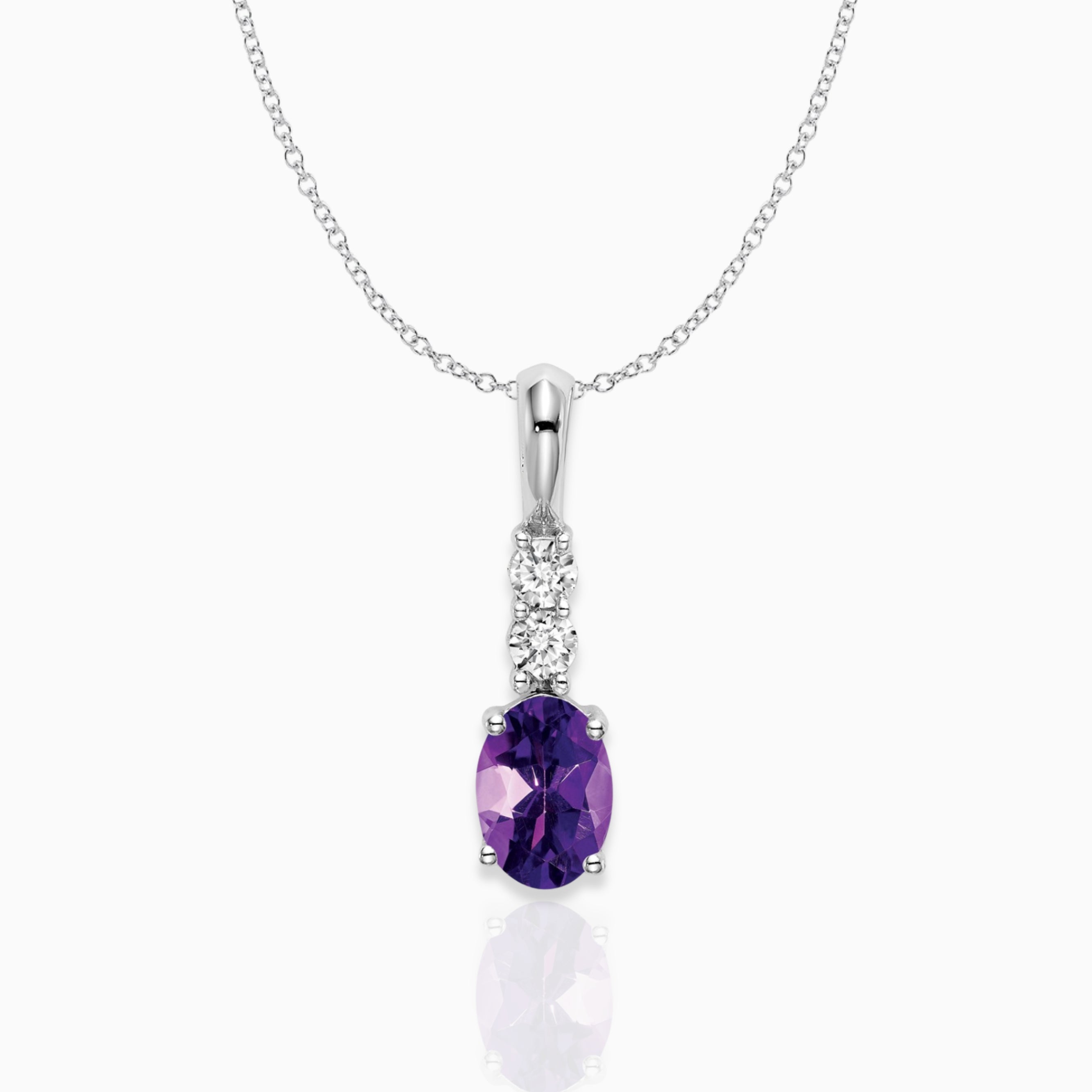 Oval Amethyst Drop Pendant Birthstone Karat Designs