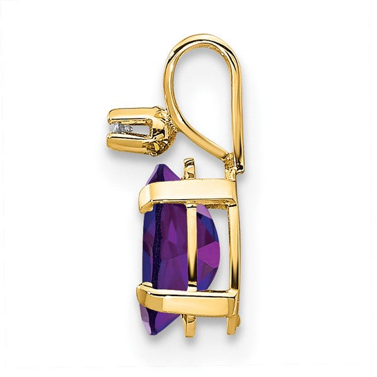 Oval Amethyst Solitaire Pendant Necklace Birthstone Karat Designs