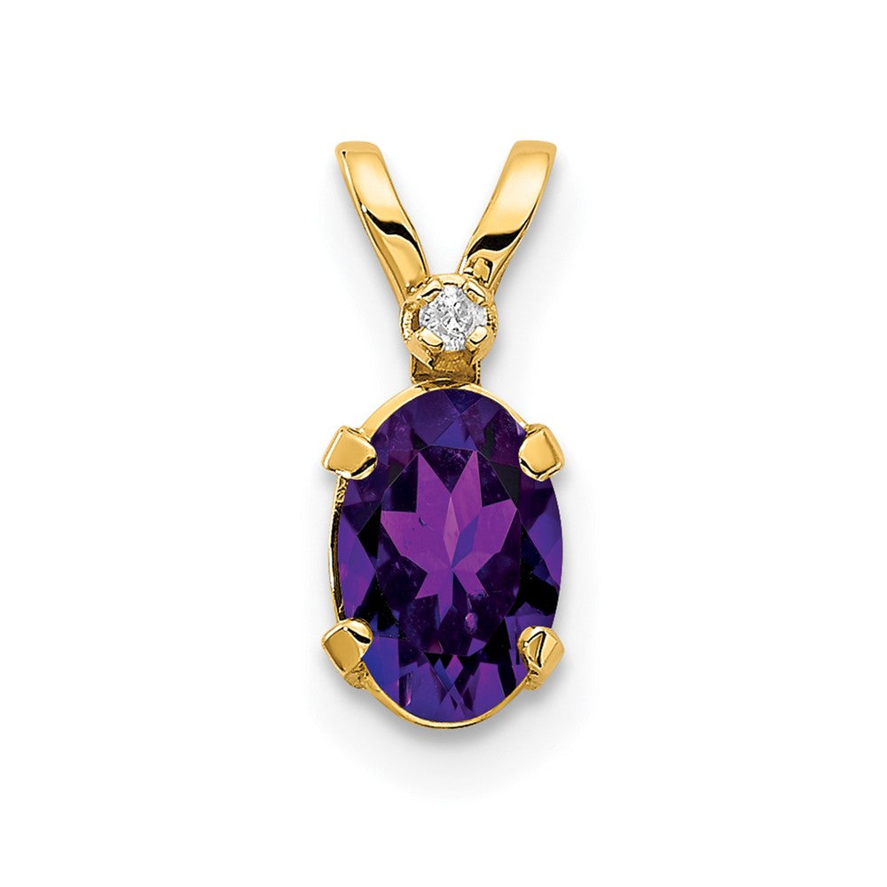 Oval Amethyst Solitaire Pendant Necklace Birthstone Karat Designs