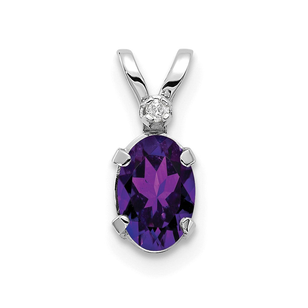 Oval Amethyst Solitaire Pendant Necklace Birthstone Karat Designs