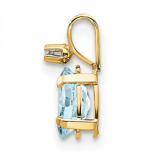 Oval Aquamarine Solitaire Pendant Necklace Birthstone Karat Designs