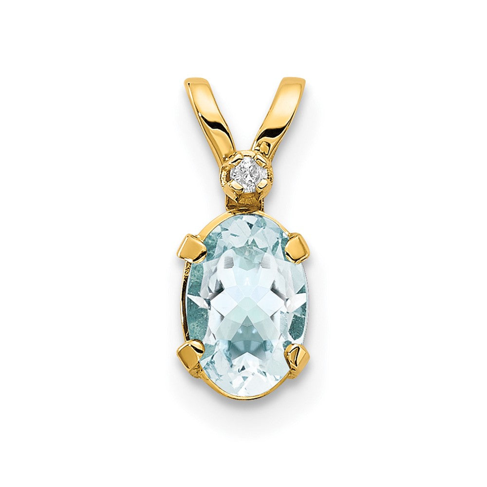 Oval Aquamarine Solitaire Pendant Necklace Birthstone Karat Designs