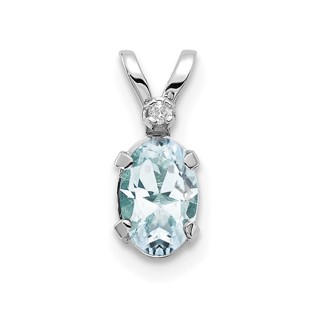 Oval Aquamarine Solitaire Pendant Necklace Birthstone Karat Designs