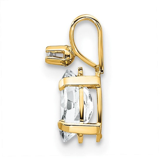 Oval White Topaz Solitaire Pendant Necklace Birthstone Karat Designs