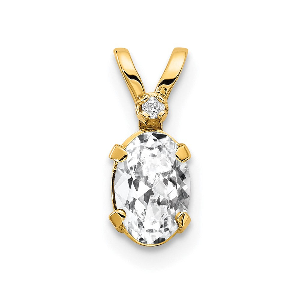 Oval White Topaz Solitaire Pendant Necklace Birthstone Karat Designs