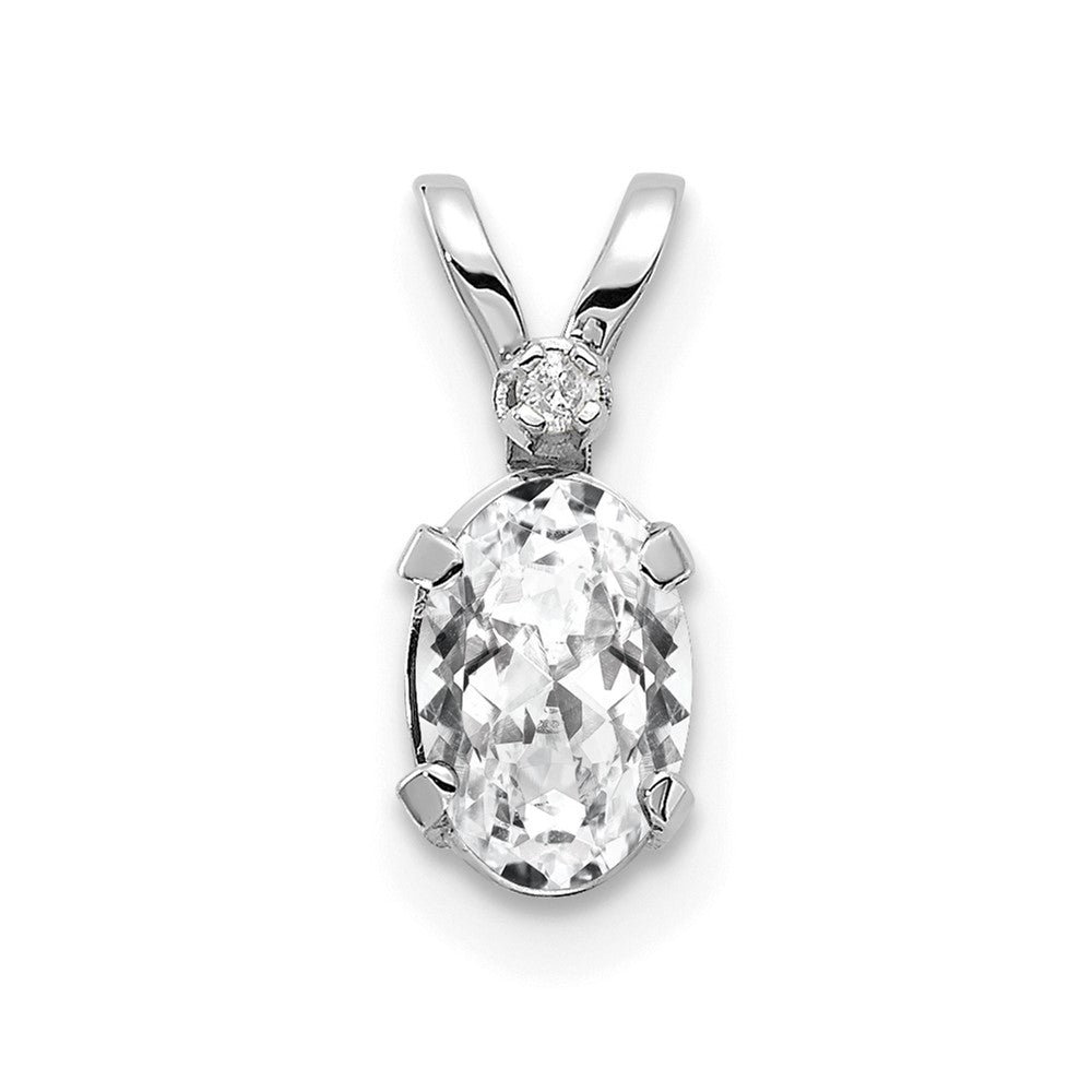 Oval White Topaz Solitaire Pendant Necklace Birthstone Karat Designs