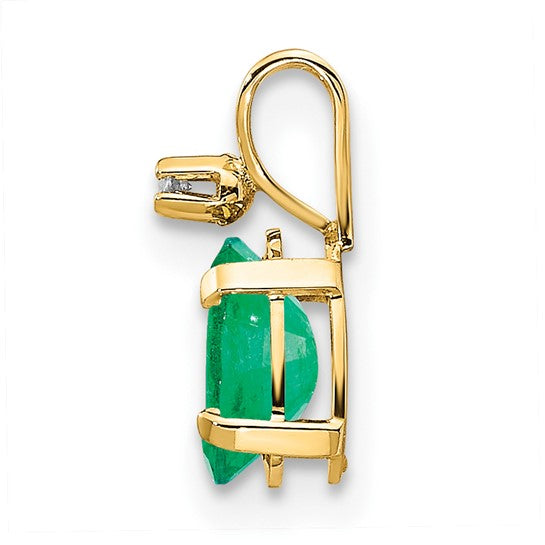 Oval Emerald Solitaire Pendant Necklace Birthstone Karat Designs