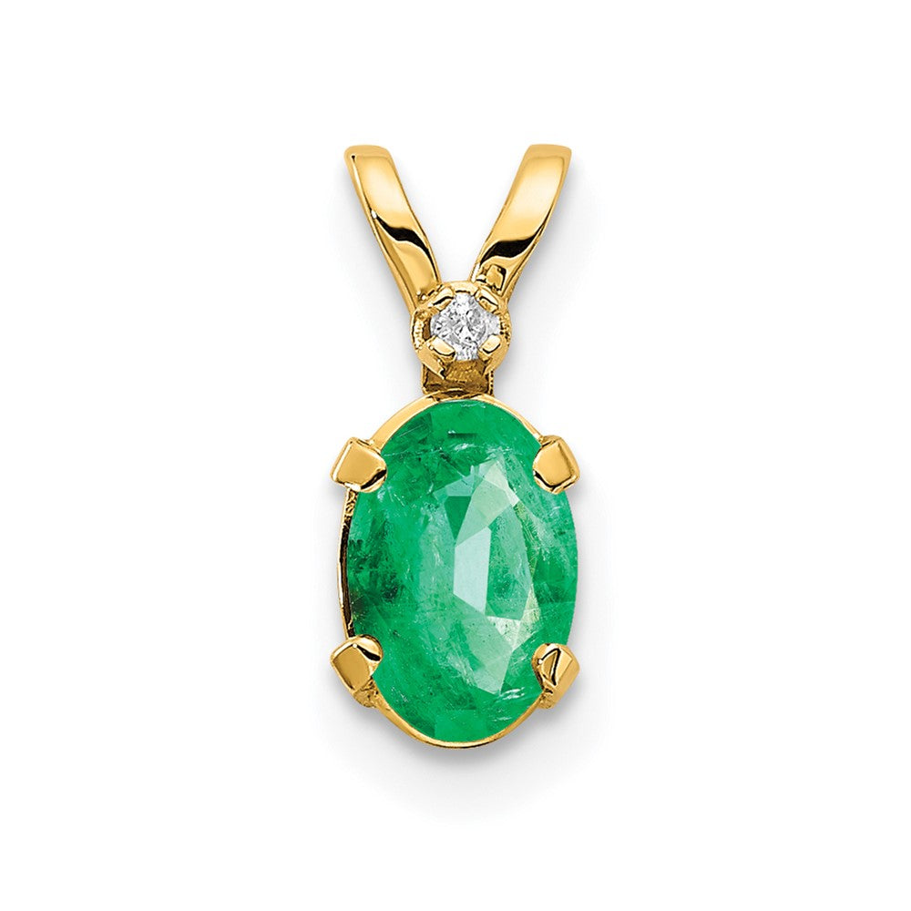 Oval Emerald Solitaire Pendant Necklace Birthstone Karat Designs