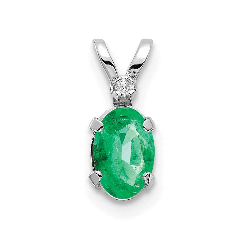 Oval Emerald Solitaire Pendant Necklace Birthstone Karat Designs