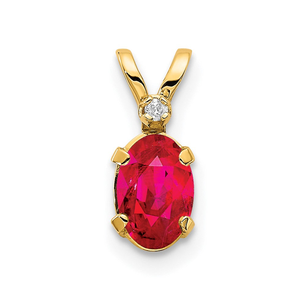 Oval Ruby Solitaire Pendant Necklace Birthstone Karat Designs