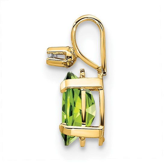 Oval Peridot Solitaire Pendant Necklace Birthstone Karat Designs