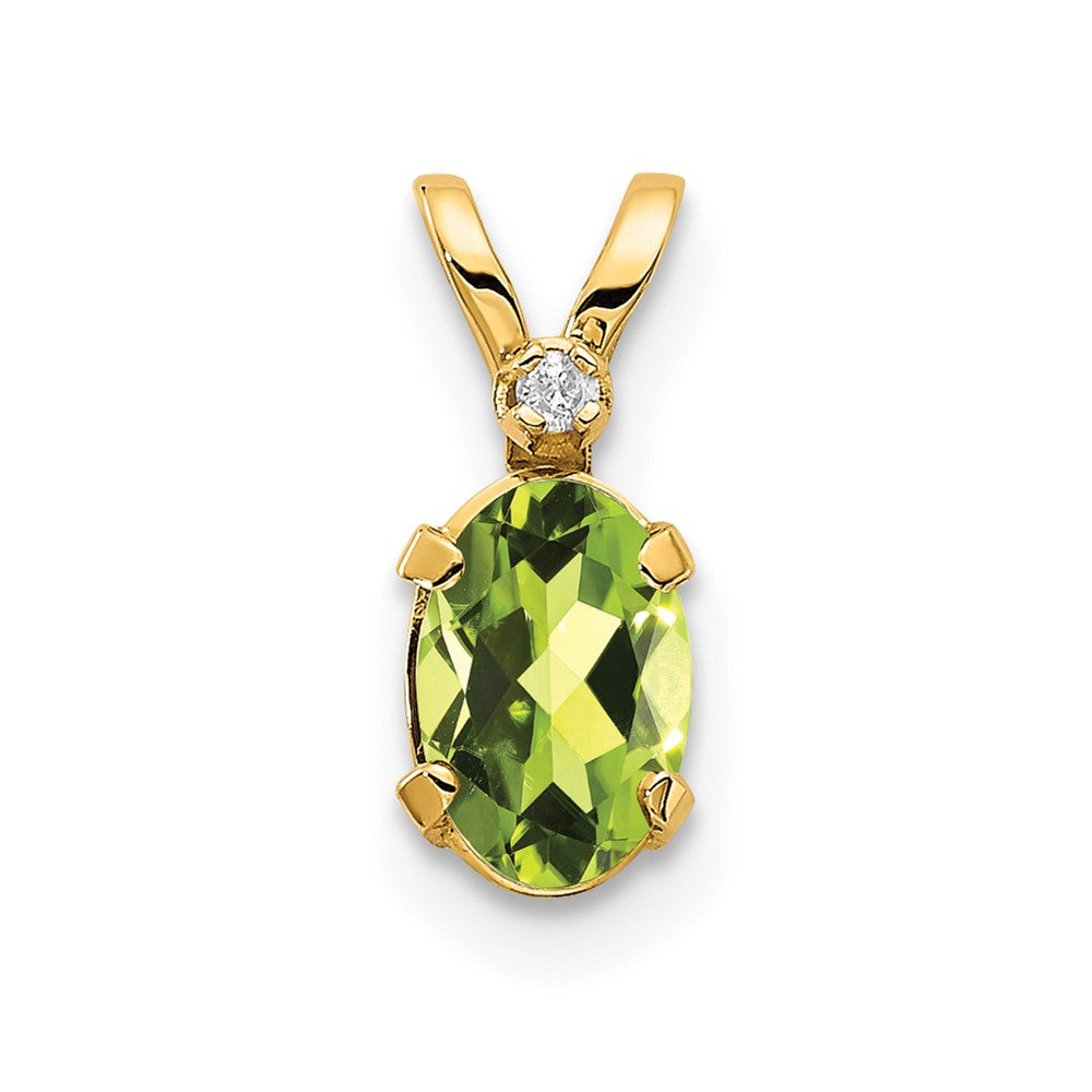 Oval Peridot Solitaire Pendant Necklace Birthstone Karat Designs