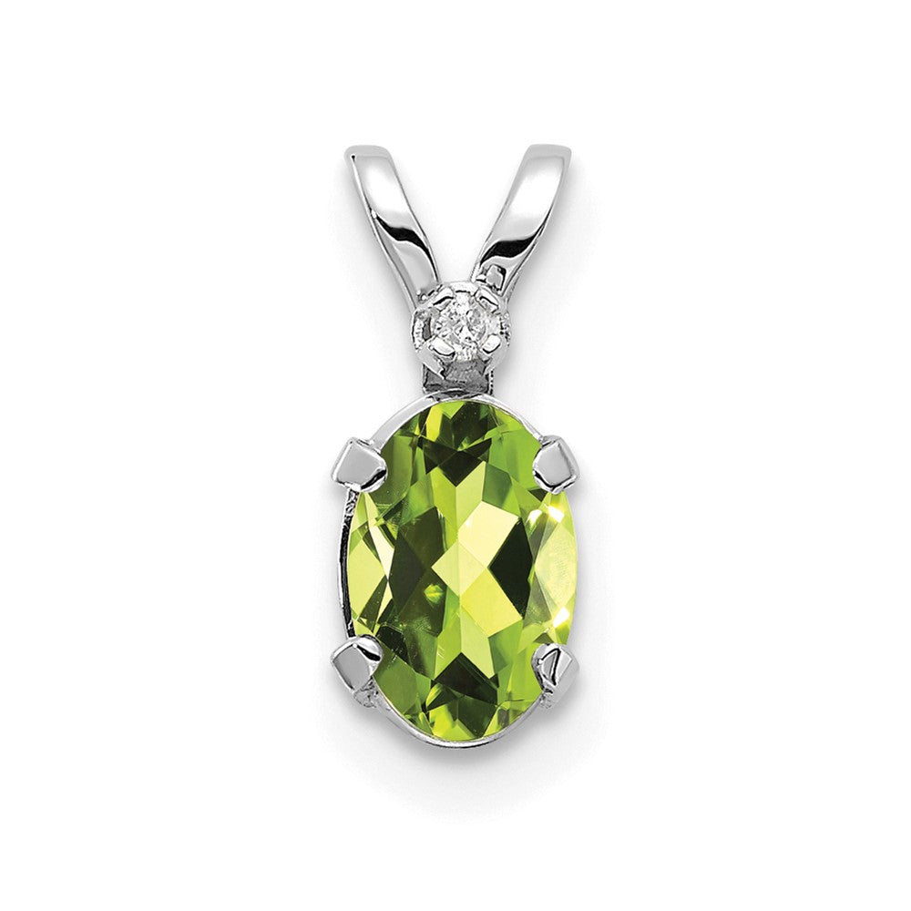 Oval Peridot Solitaire Pendant Necklace Birthstone Karat Designs