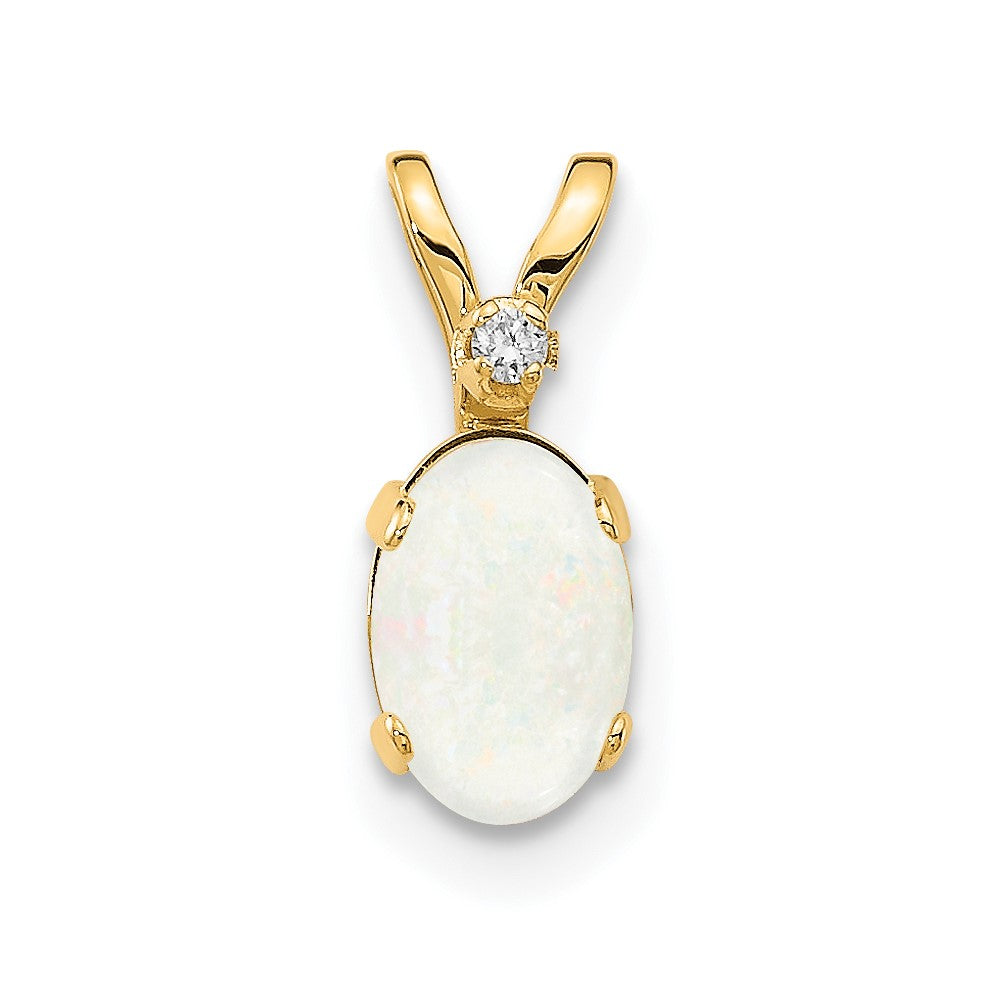 Opal Solitaire Pendant Necklace Birthstone Karat Designs