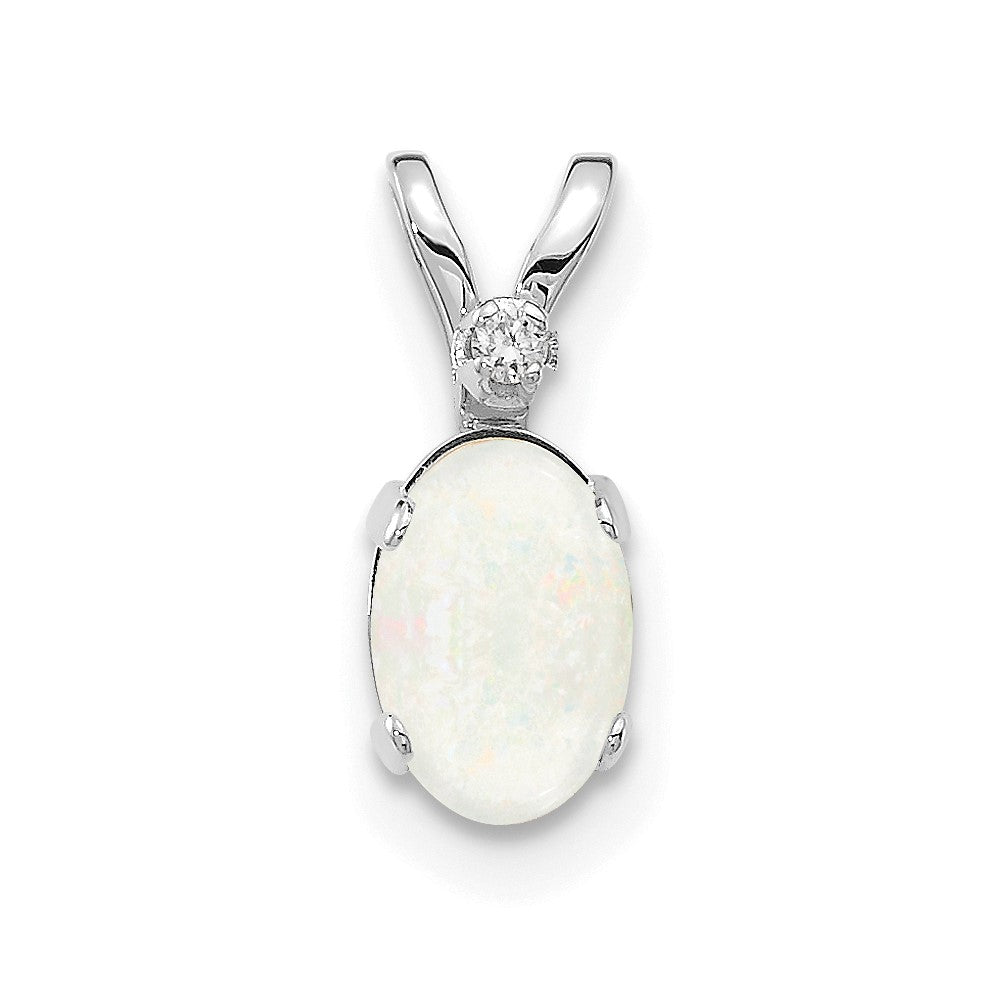 Opal Solitaire Pendant Necklace Birthstone Karat Designs