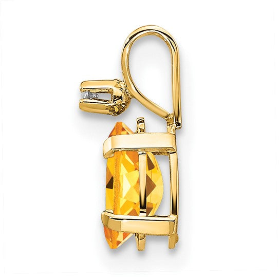 Oval Citrine Solitaire Pendant Necklace Birthstone Karat Designs