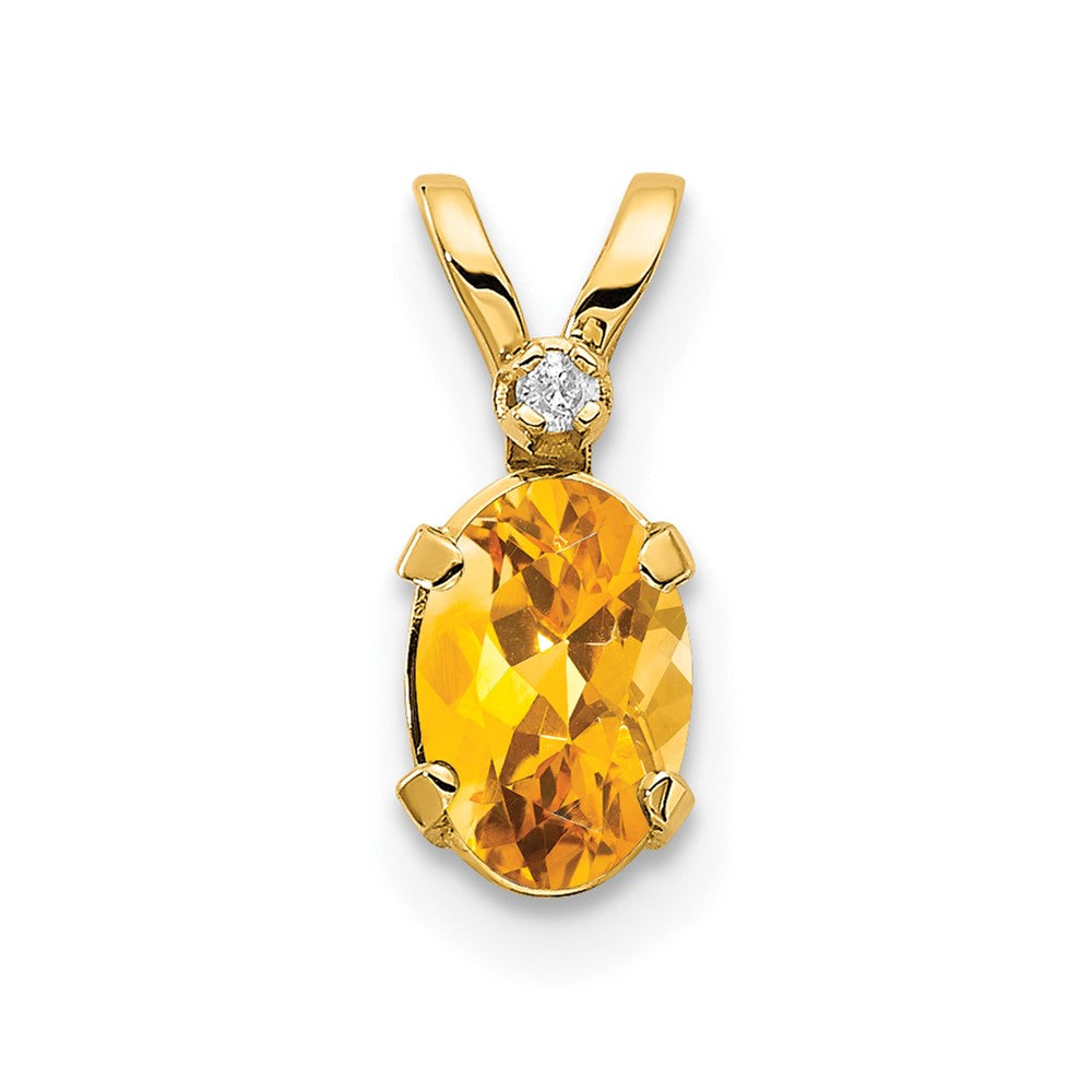 Oval Citrine Solitaire Pendant Necklace Birthstone Karat Designs