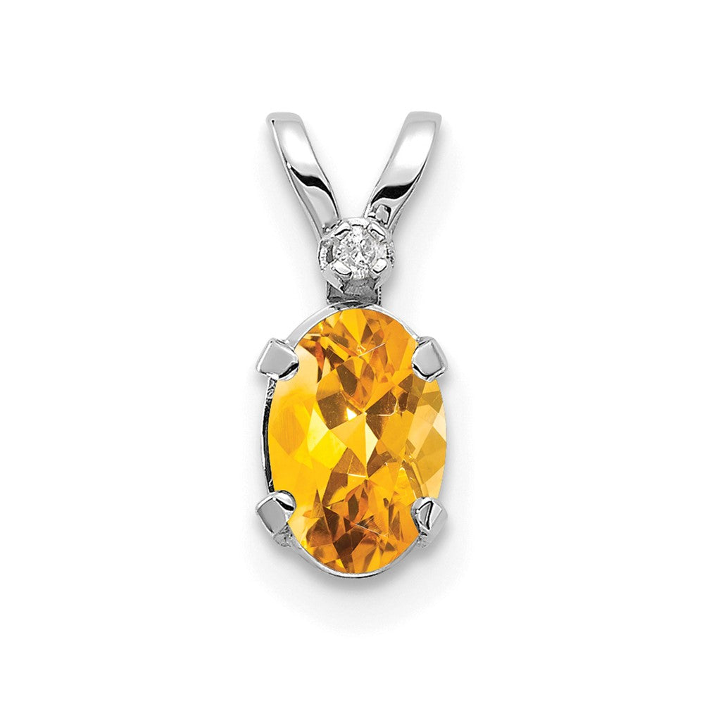 Oval Citrine Solitaire Pendant Necklace Birthstone Karat Designs