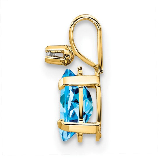 Oval Swiss Blue Topaz Solitaire Pendant Necklace Birthstone Karat Designs
