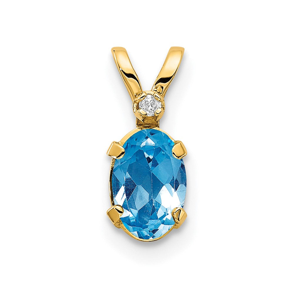 Oval Swiss Blue Topaz Solitaire Pendant Necklace Birthstone Karat Designs