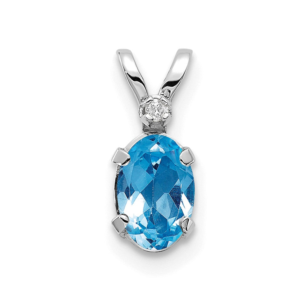 Oval Swiss Blue Topaz Solitaire Pendant Necklace Birthstone Karat Designs