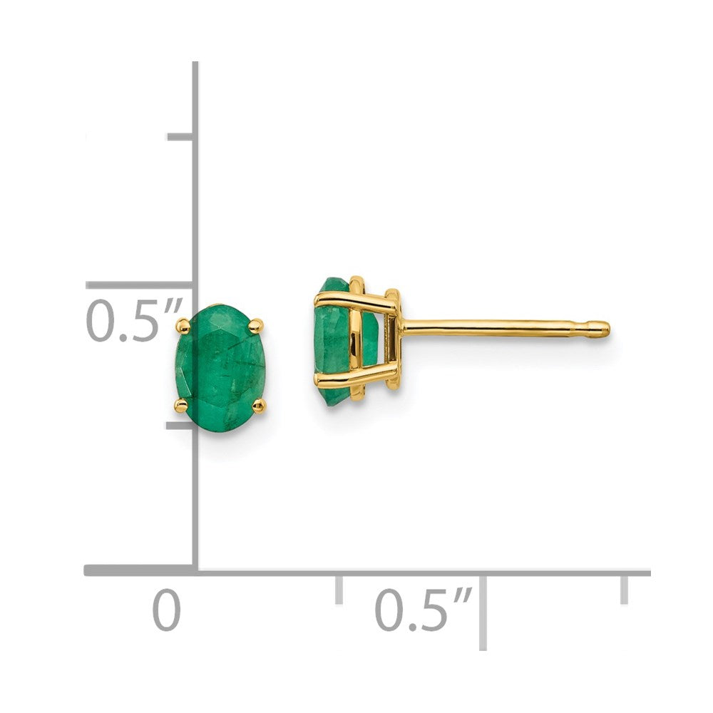 14K Gold Emerald Stud Earrings Birthstone Karat Designs