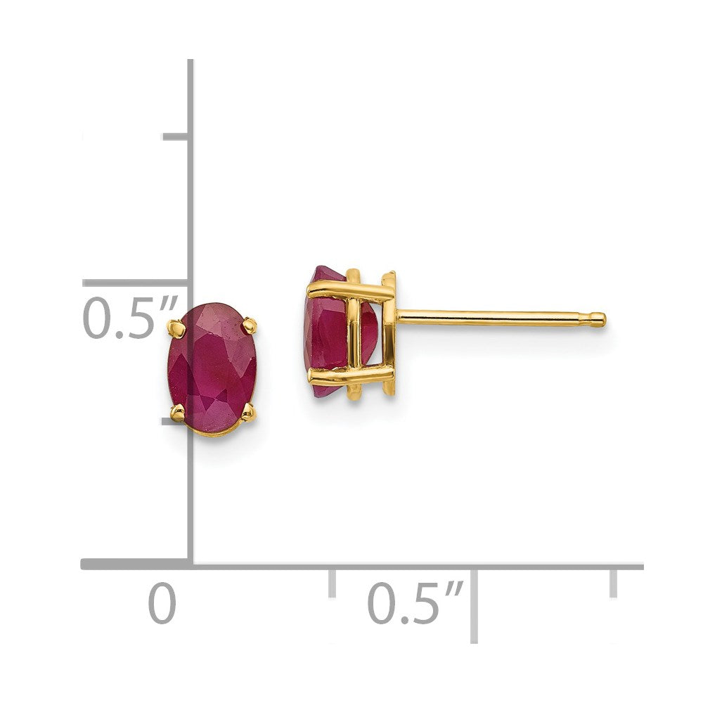 14K Gold Ruby Stud Earrings Birthstone Karat Designs