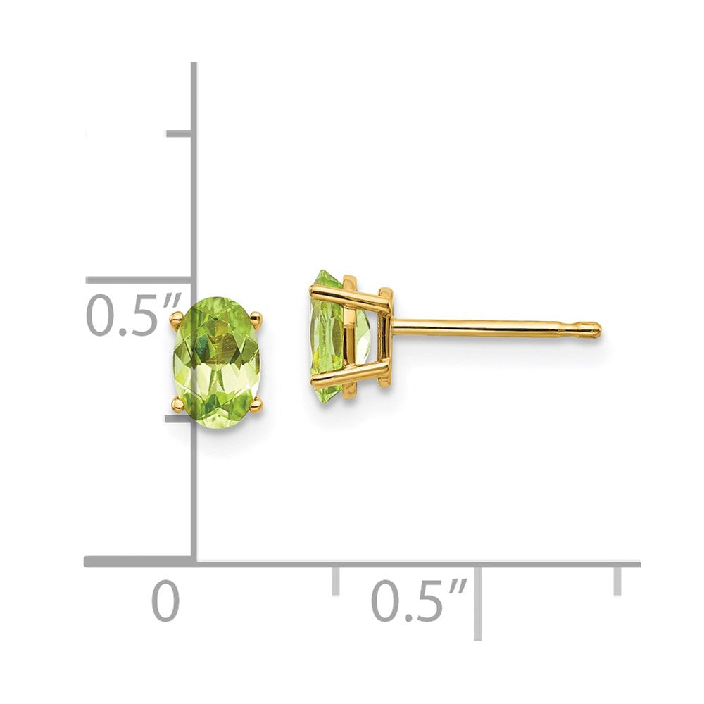 14K Gold Peridot Stud Earrings Birthstone Karat Designs