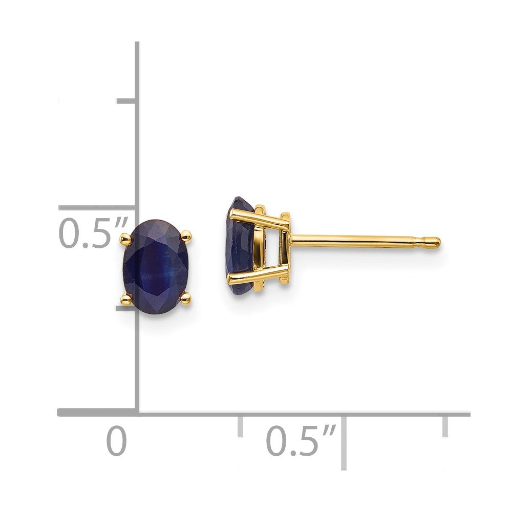 14K Gold Sapphire Stud Earrings Birthstone Karat Designs