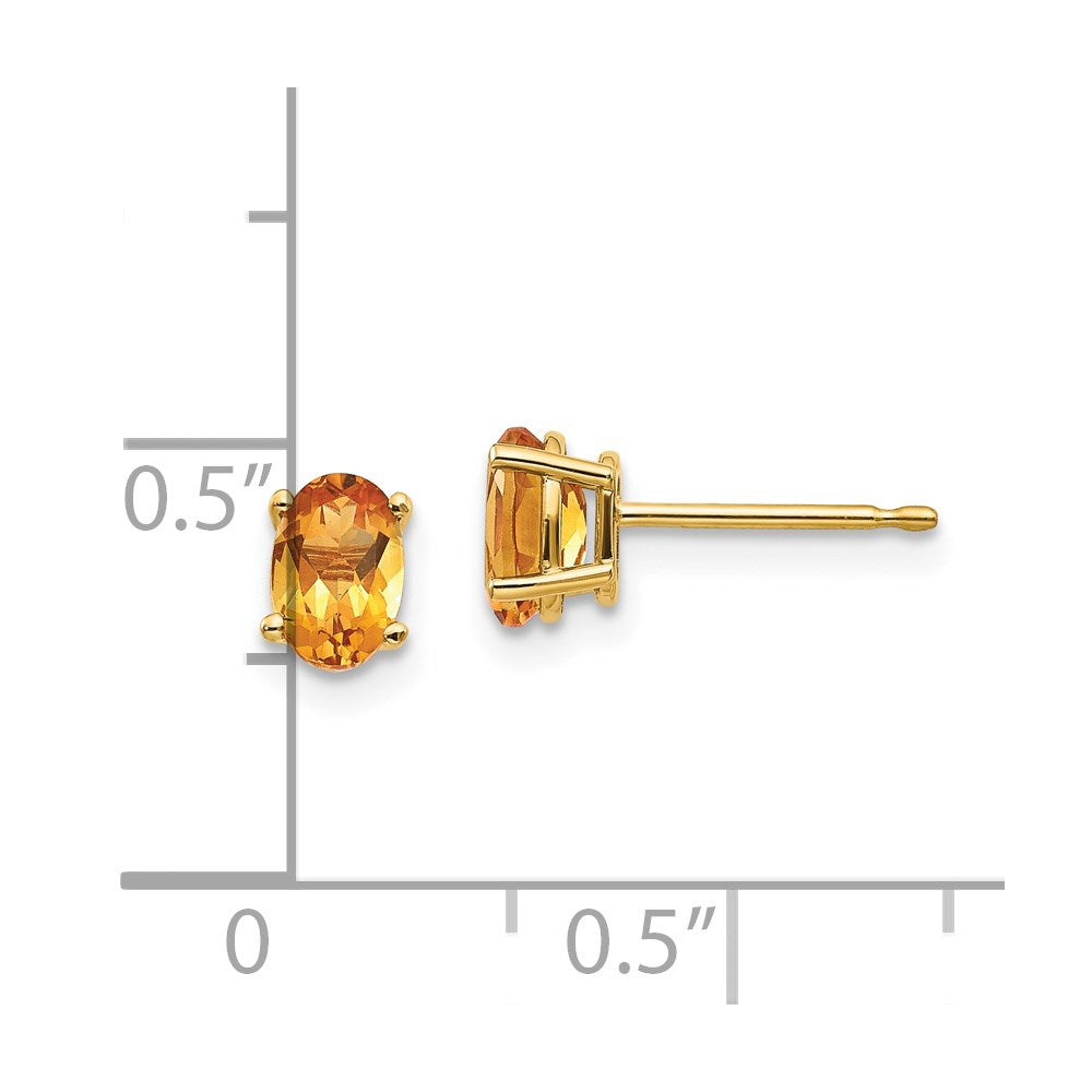 14K Gold Citrine Stud Earrings Birthstone Karat Designs