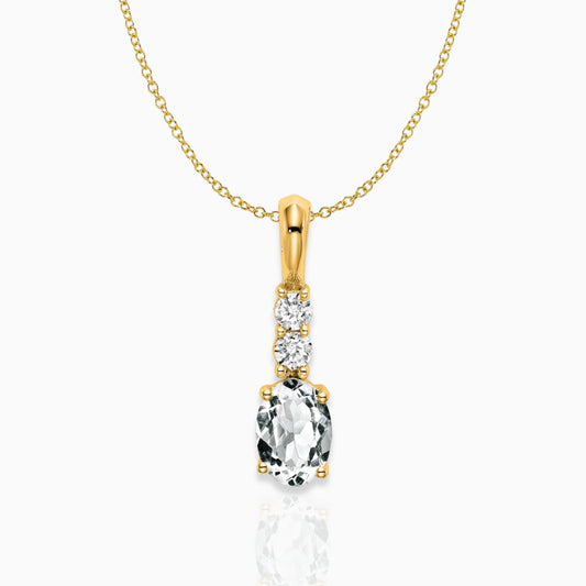 Oval White Topaz Drop Pendant Birthstone Karat Designs