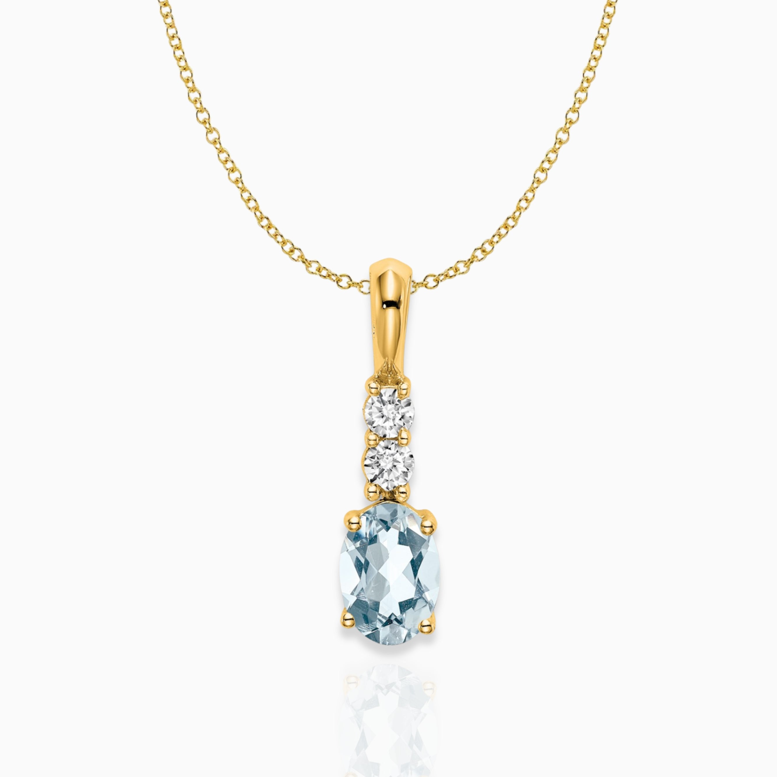 Oval Aquamarine Drop Pendant Birthstone Karat Designs