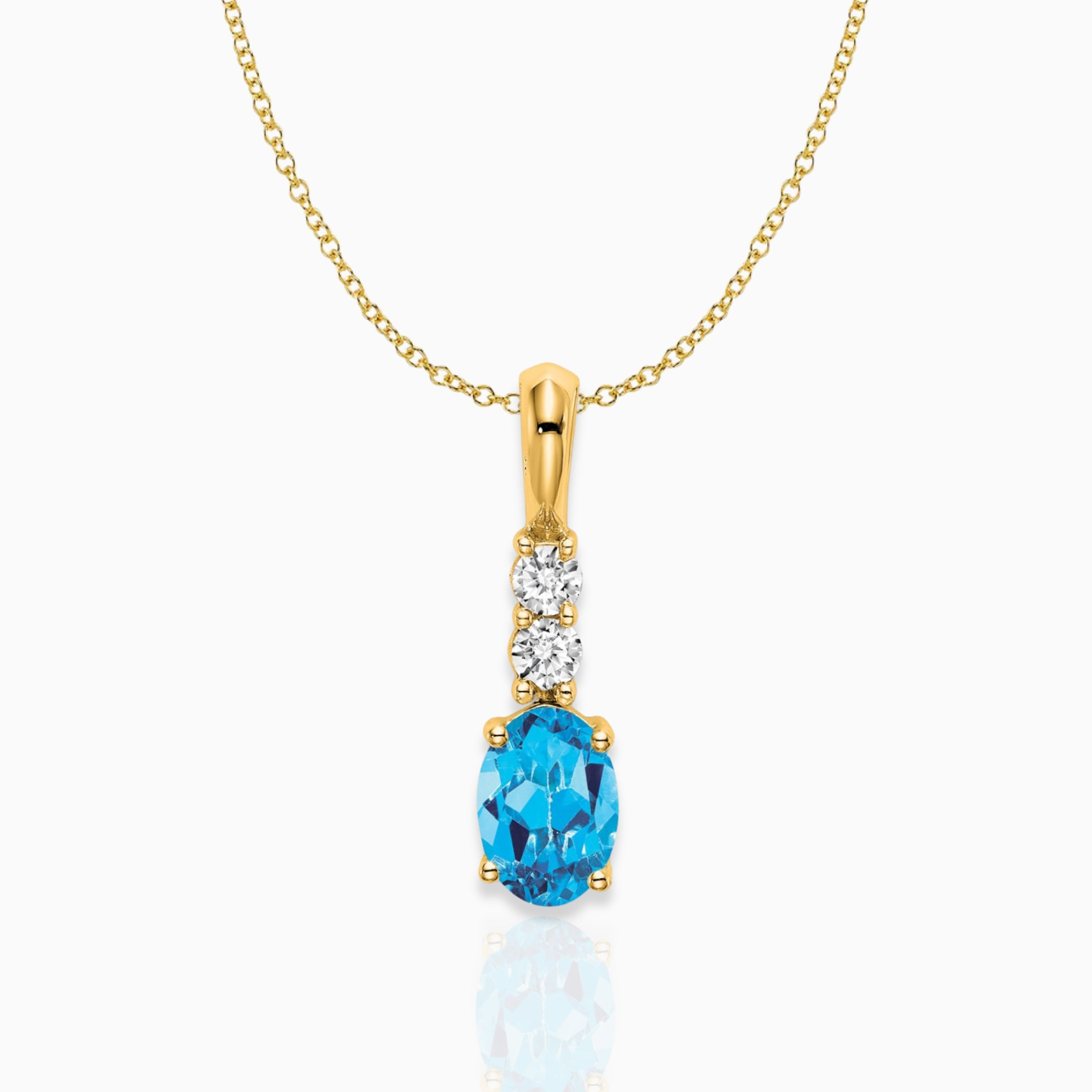 Oval Sky Blue Topaz Drop Pendant Birthstone Karat Designs