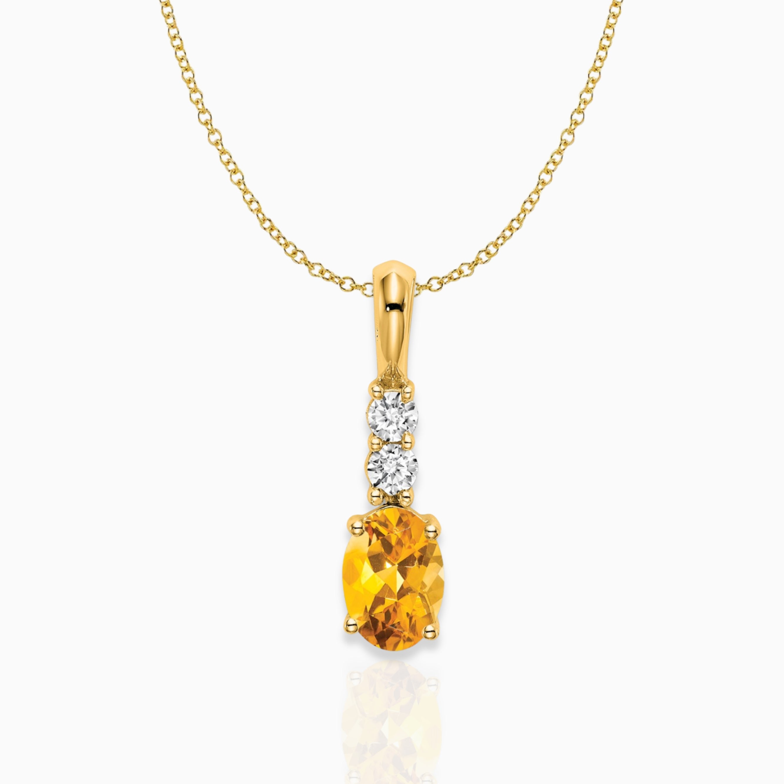 Oval Citrine Drop Pendant Birthstone Karat Designs
